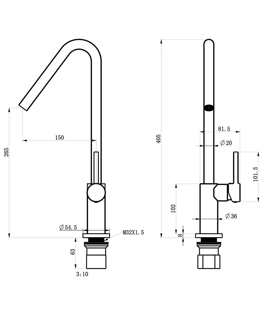 Escorpio grifo de cocina - Imagen 2